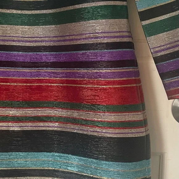 Trina Turk Metallic Multicolor Shift Dress 4 Rainbow Evening Party Cocktail - Picture 9 of 12
